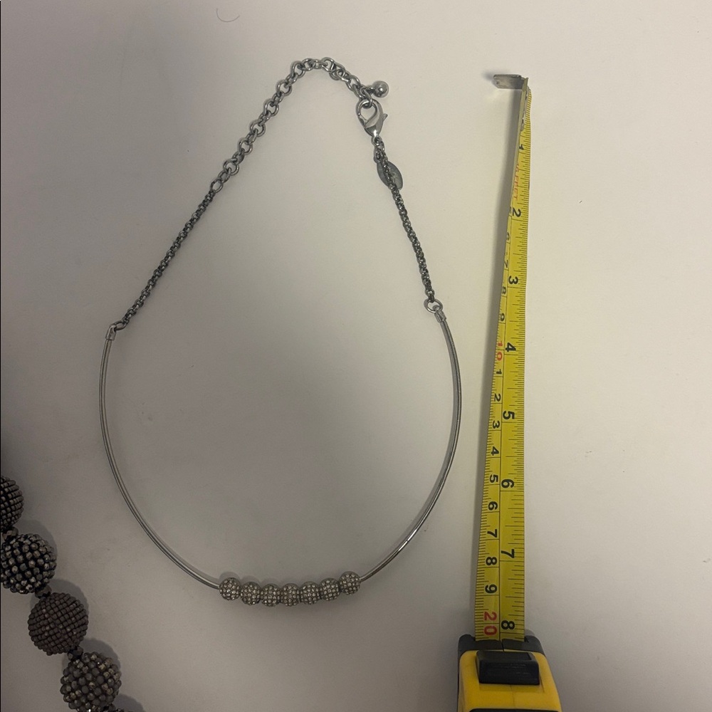 Bundle 3 Chico’s Silver/Crystal Statement Necklac… - image 7